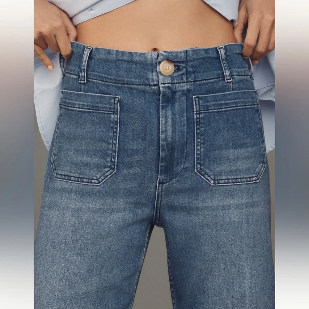 Anthropologie Colette Cropped High Rise wide leg by maeve -23P only worn once! - Picture 4 of 12